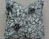 Throw Pillow - Black and White - Upholstery Fabric - SAME Fabric Both Sides - Decorative Pillow