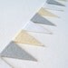 Grey White Pale Yellow Pennant Banner Garland - 47 inches