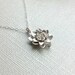 Small Silver Lotus Flower Necklace,Simple Everyday Necklace,Sterling Silver Chain, Water Lily Flower Pendant