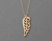 Cutout Gold Angel Wing Necklace also in silver
