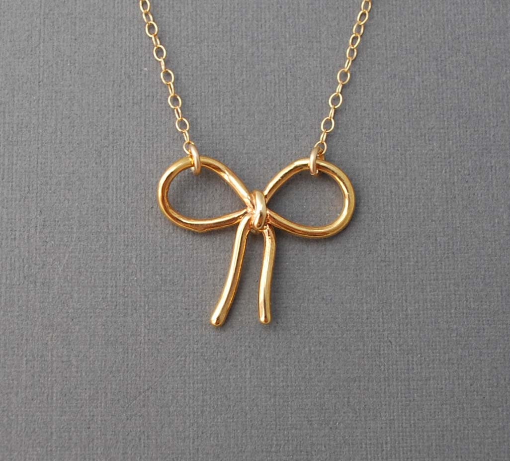 Sweet Bow Gold Necklace also in Silver