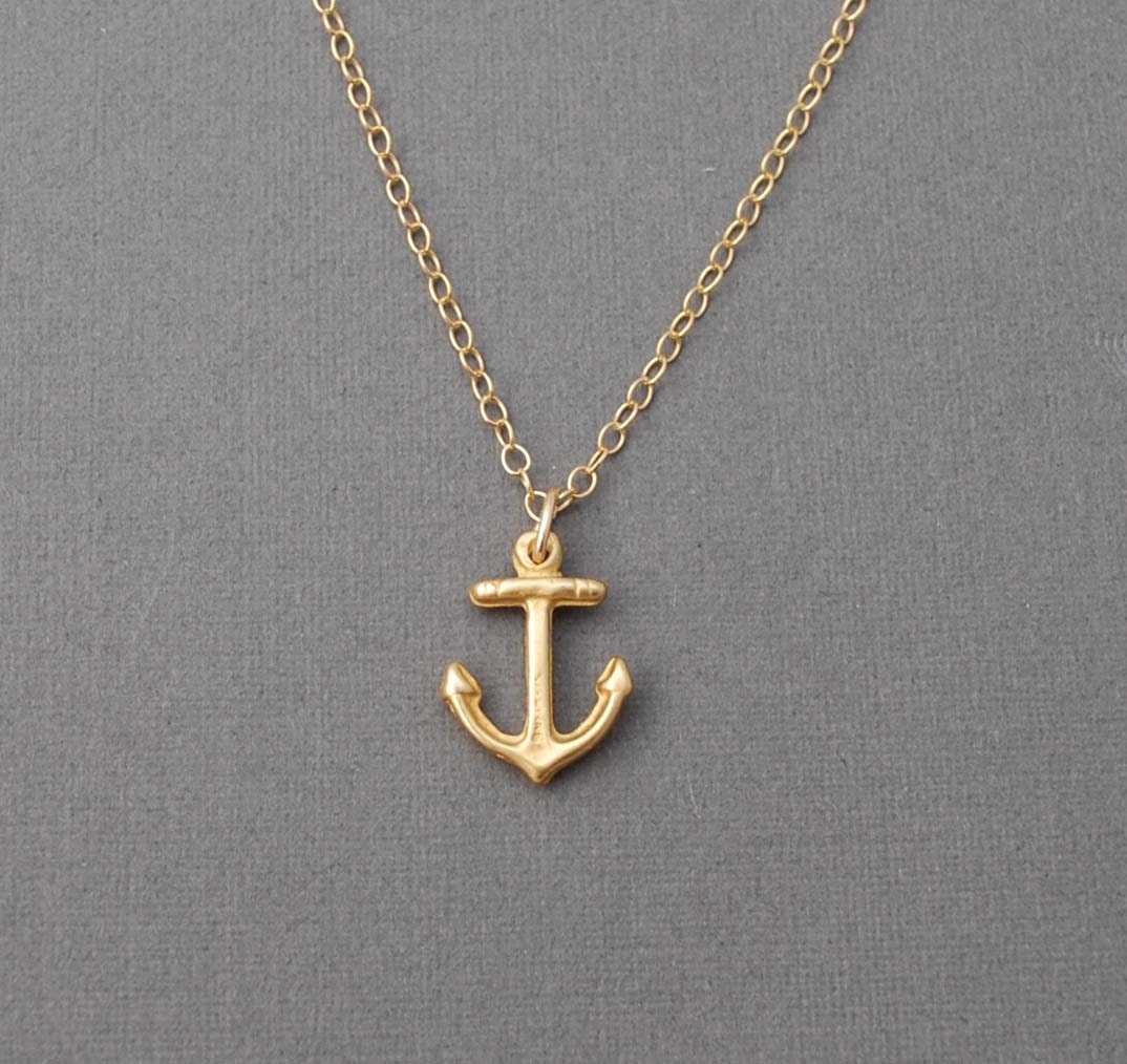 Gold Tiny Anchor Necklace also available in silver