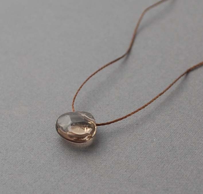 Silk String Brown Smoky Quartz Necklace