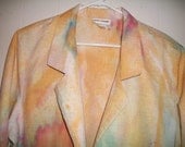 Hand-dyed blazer with 3/4 sleeves, size XL