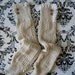 The Nellie Knit - Cream - Cream Open Knit LEGWARMER with Ivory Lace detail and Brown Buttons FREE SHIPPING (item no. 8-7)