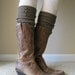 SALE SALE LouLou -Coffee: Open-work Leg warmers w/ rubbed bronze metal buttons - Legwarmers boot socks (item no. 9-6)