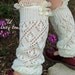 SALE SALE Lil Lacey Lou - off-white open-knit girls leg warmers w/ knit lace and buttons legwarmers baby legs (item no. G-3-16)