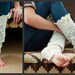 The Lacey Lou - Off White Open-work Leg Warmers with knit lace trim & buttons - Legwarmers boot socks (item no. 3-16)