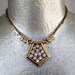 Moving Sale 50% Off Vintage Gold Rhinestone Necklace Hexagon Hollywood Style