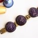 Peace bracelet - antique brass bracelet made with upcycled Nespresso coffee capsules and recycled leather