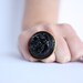 Black ring for the boho girl made of  upcycled Nespresso coffee capsules