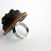 Black ring for the boho girl made of  upcycled Nespresso coffee capsules