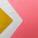 RESERVED Neon Small zipper pouch 4,7"X6" geometry color block in mustard and coral