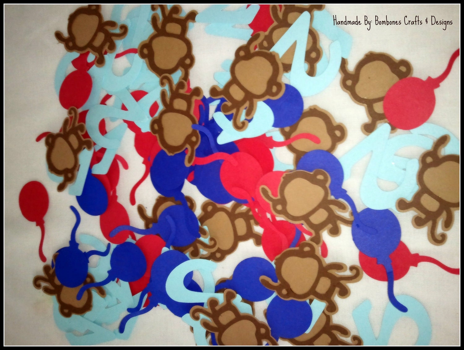 Monkey Confetti/ sock monkey decoration/ monkey embelishment Il_170x135