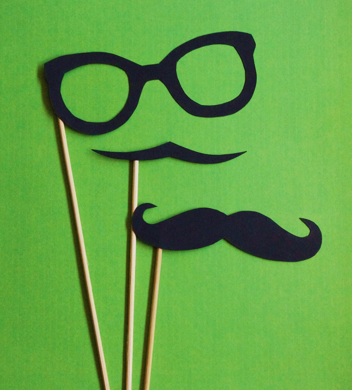 Eye Glasses and Mustaches combo on a Stick