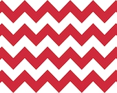 LAMINATED Chevron Cotton Fabric CHEVRON/ Riley Blake - Red Chevron