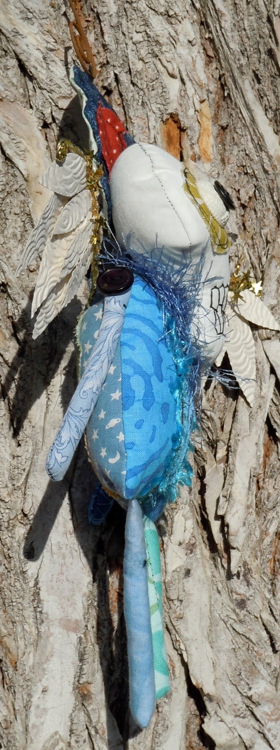 Skeleton Blue Angel Art Doll Ornament