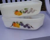 Two Fire King Gay Fad small loaf pans