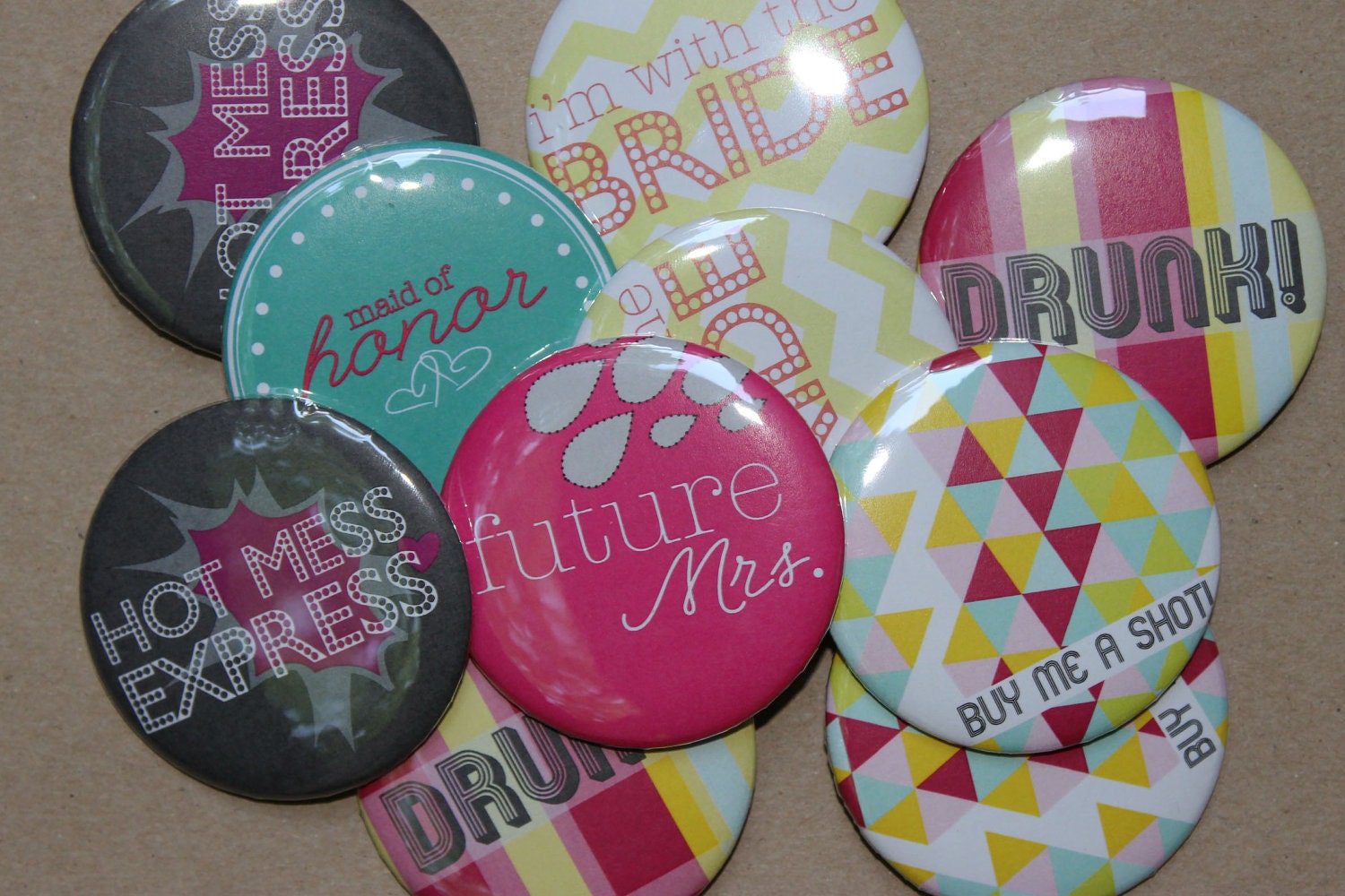 Bachelorette // Bridal Party Buttons