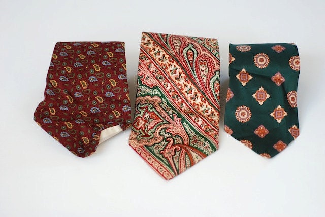 Vintage Silk Ties, Mad Med Designs, Dad Gift From Daughter, Fathers Day Gift From Children, Vintage Neckties, Lot of Silk Ties