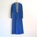 Vintage Midcentury Handmade Blue Silk Dress, Vintage Blue Dress, GIRLFRIEND Gift, SILK Dress Vintage, EMBROIDERED Dress