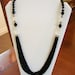 Reserved for Karen Dauplaise Multi-Strand French Jet Black Glass & Frosted Bead Necklace