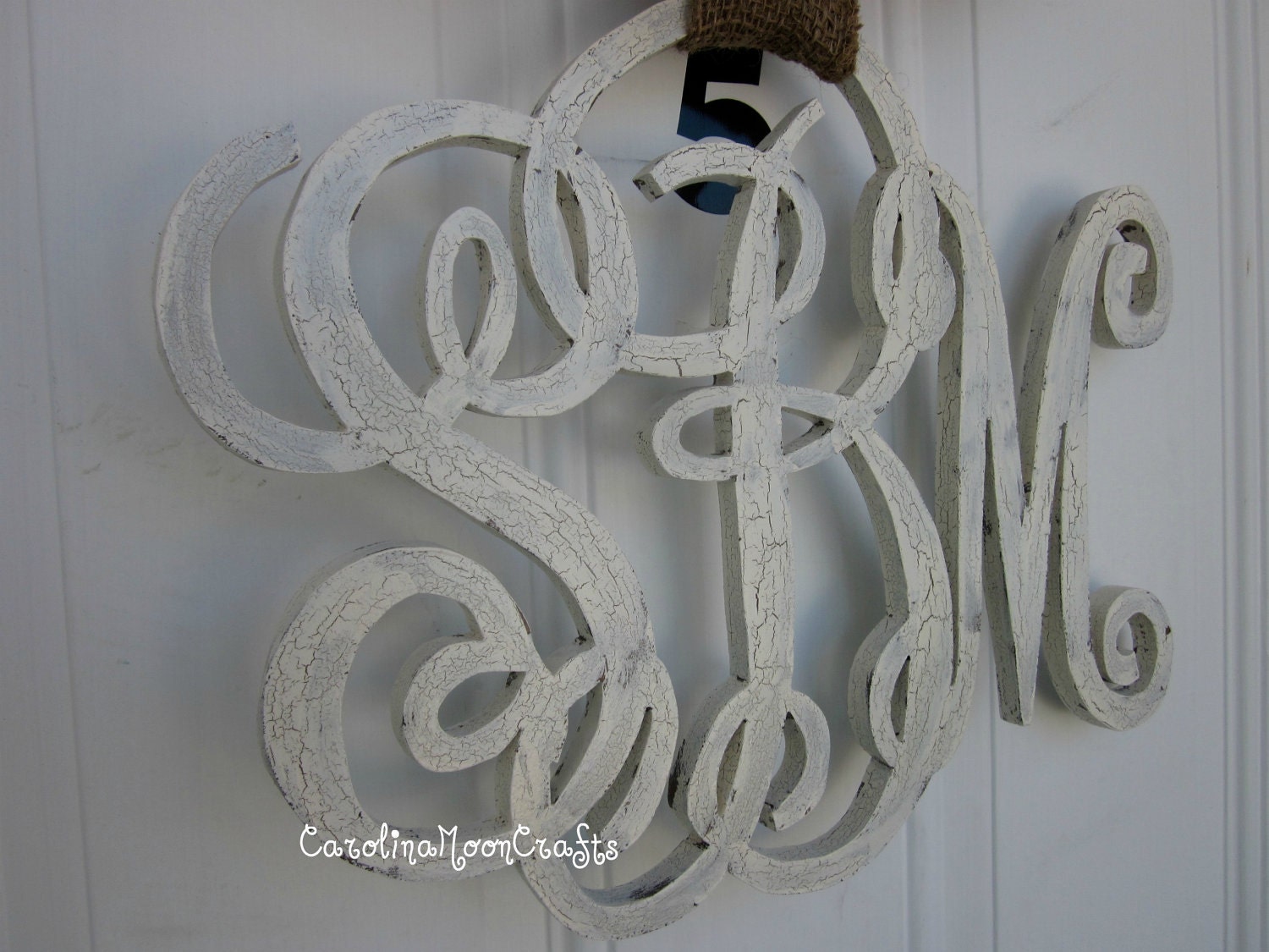 Wooden Family or Individual Initial Monogram Door Decor