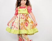 Fall Knot Dress Children Girl Secret Garden Spring From Mudan 6m, 12m, 18m, 2t, 3t, 4t, 5t, 6