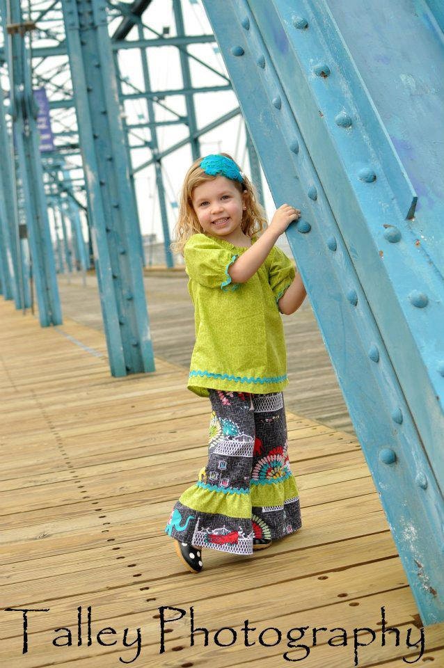 New Spring Summer Children Girl Fall Ruffle Pants sz 2t, 3t, 4t, 5t, 6, 7, 8 Peacock Lane