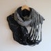 Infinity scarf - felted wool navy blue grey Circle scarf - necklace