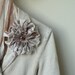 Felted flower brooch - large natural white brown beige flower pin - floral jewelry - felt flower