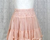 Romantic dusty pink lace skirt tutu tulle pleated mini skirt victorian smocked waist tube top babydoll