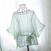 Rosort fairytale sheer chiffon fresh pale dusty green chiffon butterfly sleeves sash top blouse