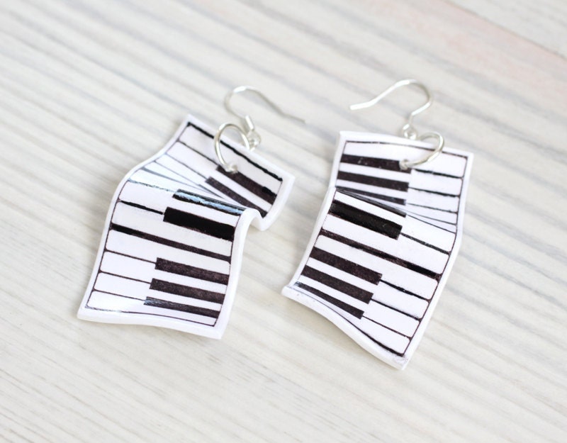 Piano Earrings - music jewelry - Free Shipping