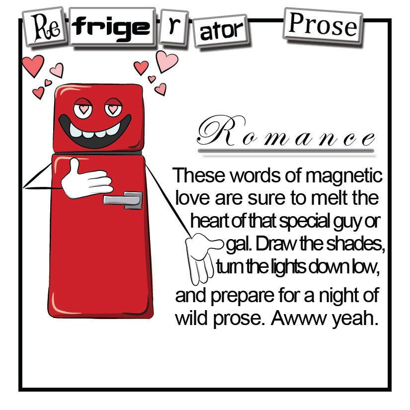 Romance Valentine Poetry Refrigerator Magnet Set