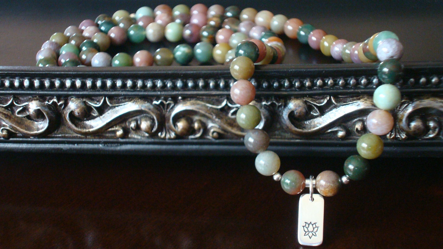 108 Jasper Chakra Healing Mala - Necklace and Wrap Bracelet - Yoga, Buddhist, Meditation, Prayer Beads, Jewelry - Free Shipping Etsy