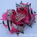 Hot Pink and Zebra Tiara Princess Hair Bow
