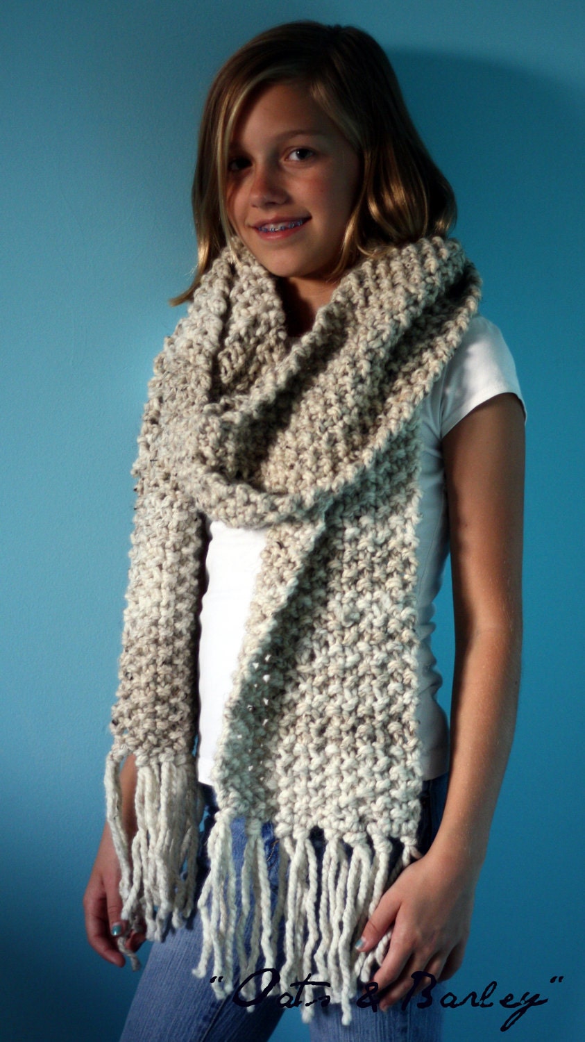 Oats & Barley - Celebrity Inspired Hand Knitted Scarf - Made to Order