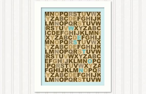 16" x 20" Alphabet baby name poster