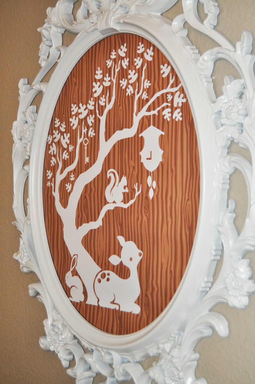 Forest friends wall art: woodland deer, bunny, owl, squirrel, fox and hedgehog