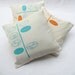 Cushion covers - turquoise leaves screen printed
