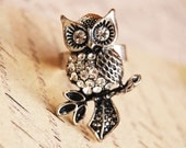 Bright owl - an owl adjustable ring