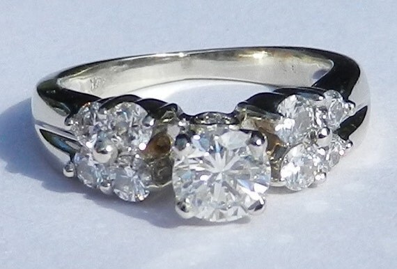 IGI Certified Natural .97 Carat Diamond Engagement Ring 14kt Solid Gold W/ IGI Laser Inscription