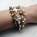 Beachy boho freshwater pearl and gold beaded multi strand bracelet