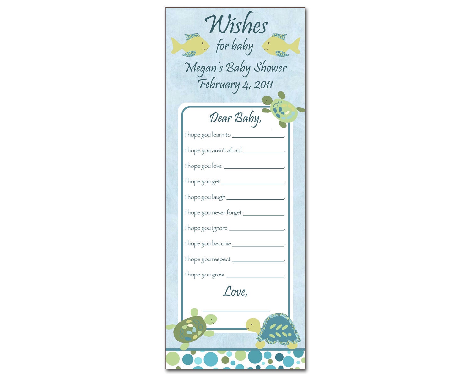 Wishes For Baby Shower Game
