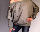 Wide Off Shoulder Blouse made from Polyester and Cotton with Elastane