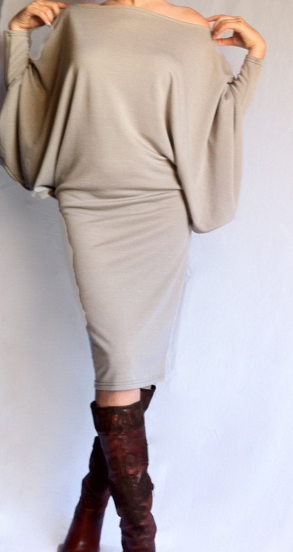 Wide Neckline Dress/Tunic made from Soft Cotton Elastane