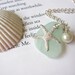 Seafoam Seaglass Pendant with fresh water pearl pearl & Starfish - Nautical gift for sisters, girlfriends or beach lovers - FREE SHIPPING