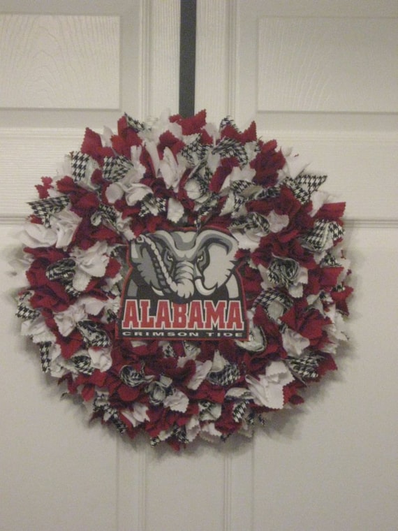 14" Alabama Crimson Tide Fabric Wreath