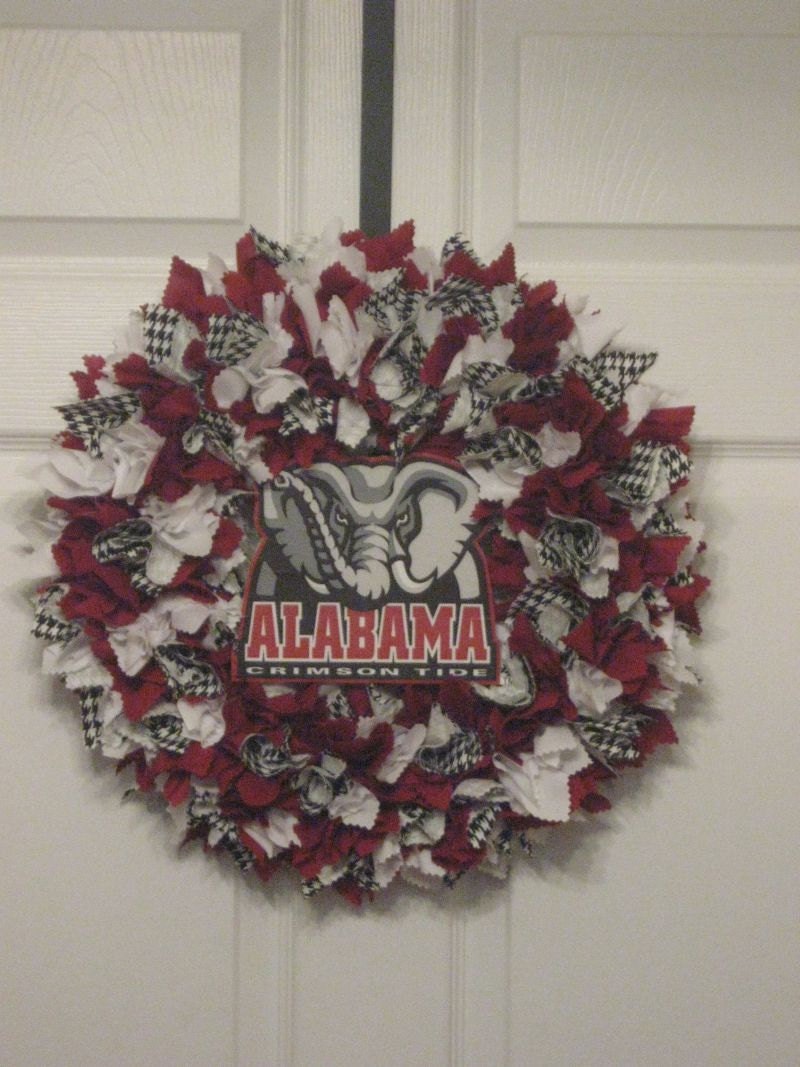 14" Alabama Crimson Tide Fabric Wreath